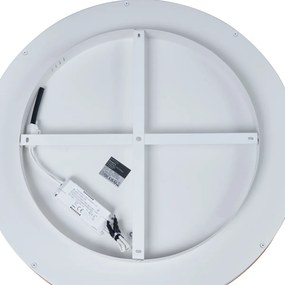 Design mennyezeti lámpa fehér fa hatással 60cm LED-del, 3 fokozatú kapcsolóval - Ingo