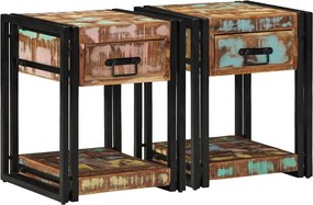 vidaXL Éjjeliszekrény fiókkal 2 pcs Sokszínű 40 x 40 x 50 cm