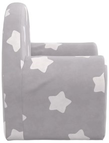világosszürke csillagmintás puha plüss gyerek kanapéágy
