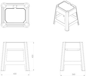 BISK Erga kiegészítők, fürdőszoba szék tárolóhellyel 420x365x425 mm, zöld, ERG-08046