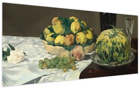 Kép - Edouard Manet, Still Life with Melon and Peaches, reprodukciók (120x50 cm)