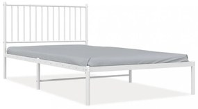 fehér fém ágykeret fejtámlával 107x203 cm