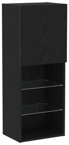 LED világítással ellátott TV szekrény fekete tölgy 40,5x30x102 cm