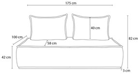 Sötétszürke zsenília kanapé 175 cm Elisa – Bobochic Paris