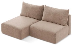 Világosbarna kinyitható-tárolóhelyes sarokkanapé (bal oldali) Kalena – Makamii