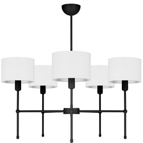 Rúdon függő csillár MADELA 5xE14/40W/230V fehér/fekete