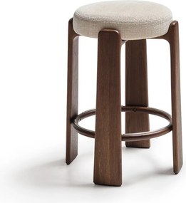 Bézs-sötét natúr színű kőrisfa bárszék (ülésmagasság 75 cm) Granite – Kave Home