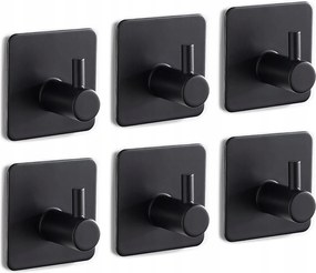 Eowihor Akasztó Fúrás Nélkül Fekete 6db Inox Erős