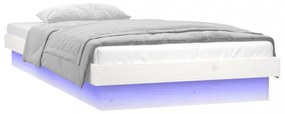 Small Single fehér tömör fa LED-es ágykeret 75 x 190 cm