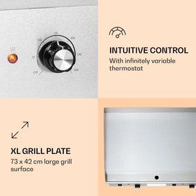 Klarstein Grillmeile 4400, elektromos grill, 2 x 2200 W, rozsdamentes acél grill lap