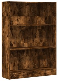 füstös tölgy színű szerelt fa könyvszekrény 80 x 24 x 109 cm