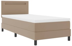 Boxspring Ágy Matraccal, Kávébarna, 100 x 200 cm, Műbőr