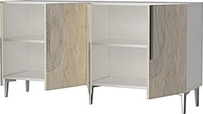 Meyra 150 - White, Travertine, Silver