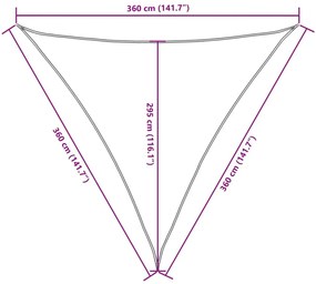 sötétzöld háromszögű oxford-szövet napvitorla 3,6 x 3,6 x 3,6 m