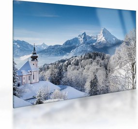 Üveg kép - Egy pillantás a téli tájra (70x50 cm)