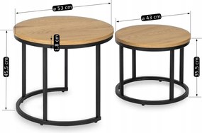 Dohányzóasztal szett arany tölgy színben DELIA