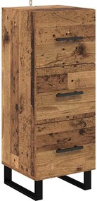 vidaXL Széf fiókkal Öreg fa 34,5 x 34 x 90 cm Műszaki fa és vas