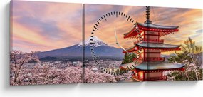 Kép - Fuji, Japán (órával) (90x30 cm)