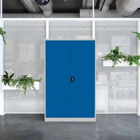 Fém iratszekrény JAN II, 1150 x 185 x 400 mm, szürke-kék