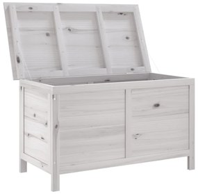 fehér tömör fenyőfa kerti tárolóláda 99 x 49,5 x 58,5 cm