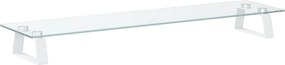 vidaXL fehér edzett üveg és fém monitorállvány 80 x 20 x 8 cm