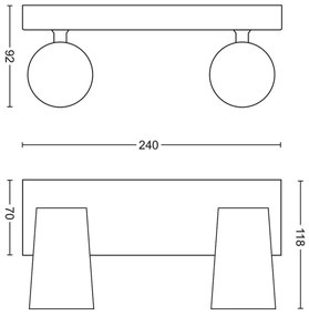 Philips 50572/48/PN - LED Spotlámpa MYLIVING PAISLEY 2xGU10/5,5W/230V