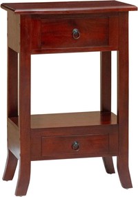 vidaXL Konzolasztal fiókkal Barna 50 x 29,5 x 76 cm Tömör Mahagóni Fa