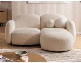 Világosbarna buklé sarokkanapé (jobb oldali-heverő résszel) Orbit – Ropez