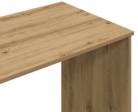 kézműves tölgy színű szerelt fa íróasztal 102x76x50 cm