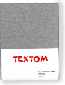 Lepedő 200x220+30cm Gumival Jersey 100% Pamut Nagy Hajtókával Szürke