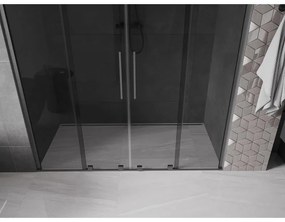 Mexen Velar Duo, tolózuhanyajtó nyitáshoz 180 cm, 8 mm szürke üveg, polírozott grafit, 871-180-000-42-66
