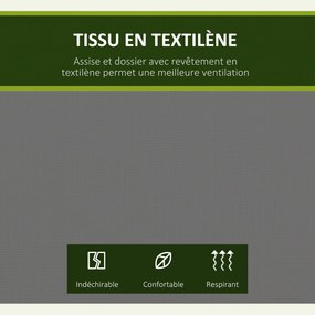 Outsunny 3-Fős Kényelmes Kerti Hintaágy Vízálló Állítható Napellenző Ergonomikus Ülés és Háttámla Acél Textilén Szürke | Aosom
