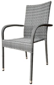Autronic Kerti szék, fém, polirattan, szürke, AZC-S2114 GREY