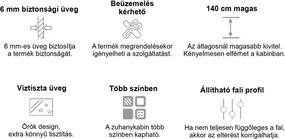 Eva kádparaván 70x140 cm Black