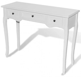 Fehér fésülködőasztal három fiókkal