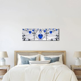 Összekapcsolt gömbök képe (órával) (90x30 cm)