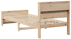 vidaXL Ágykeret fejtámlával Barna 90 x 200 cm Faanyag