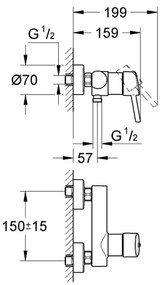 GROHE 32210001 - CONCETTO DN 15 zuhanycsaptelep, fényes króm