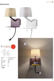 Redo 01-1807 - LED fali lámpa TOMO 1xE27/42W/230V+1xLED/3W