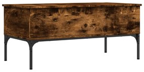 füstös tölgy szerelt fa és fém dohányzóasztal 100 x 50 x 45 cm