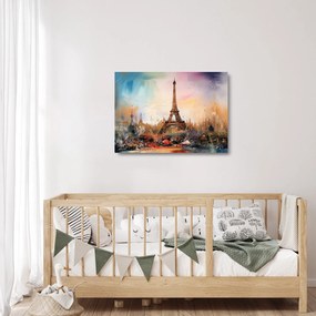 Üveg kép - Az Eiffel-torony festménye (70x50 cm)