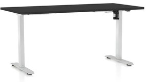 OfficeTech A állítható magasságú asztal, 160 x 80 cm, fehér alap, fekete