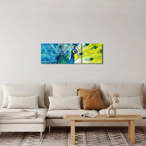 Páva képe (órával) (90x30 cm)