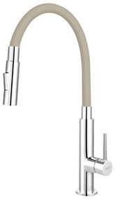 FERRO - Mosogató csap rugalmas karral fényezett króm/bézs