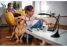 Kanlux 22343 - FRANCO LED flexibilis asztali lámpa, 6,8W, fekete, szabályozható