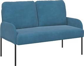 vidaXL Kanapék párnával 110cm Kék Furnér