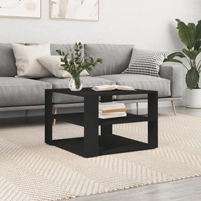 Fekete szerelt fa dohányzóasztal 59,5 x 59,5 x 40 cm