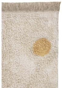 Okkersárga-krémszínű mosható kézi szövésű pamut gyerek szőnyeg 120x160 cm Hippy Dots Honey – Lorena Canals