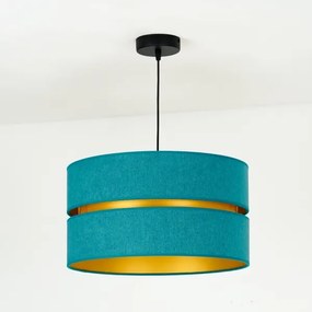 Duolla - Csillár zsinóron DUO 1xE27/15W/230V átm. 40 cm türkiz/arany
