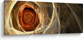 Kép - Absztrakt rózsák tüzes színekben (órával) (90x30 cm)